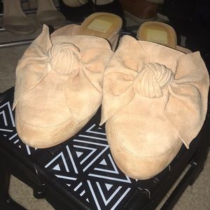 Dolce Vita Claudia Suede Bow Mules (tan/blush)